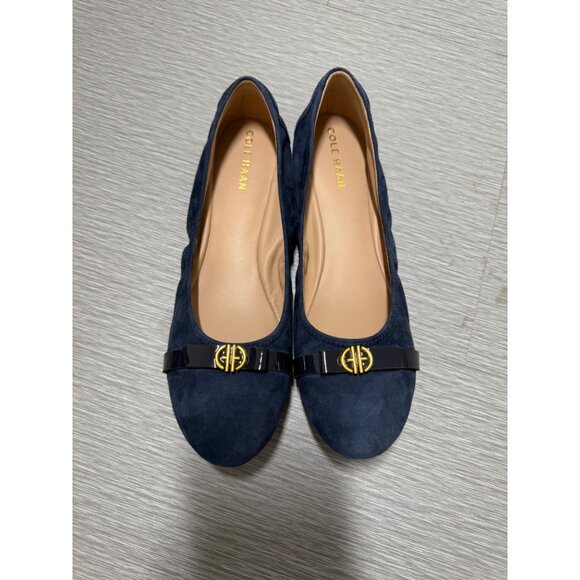 Cole Haan Women's Tova Bow Ballet Style W26822 Navy Suede Like New Size 10.5 - Picture 2 of 7
